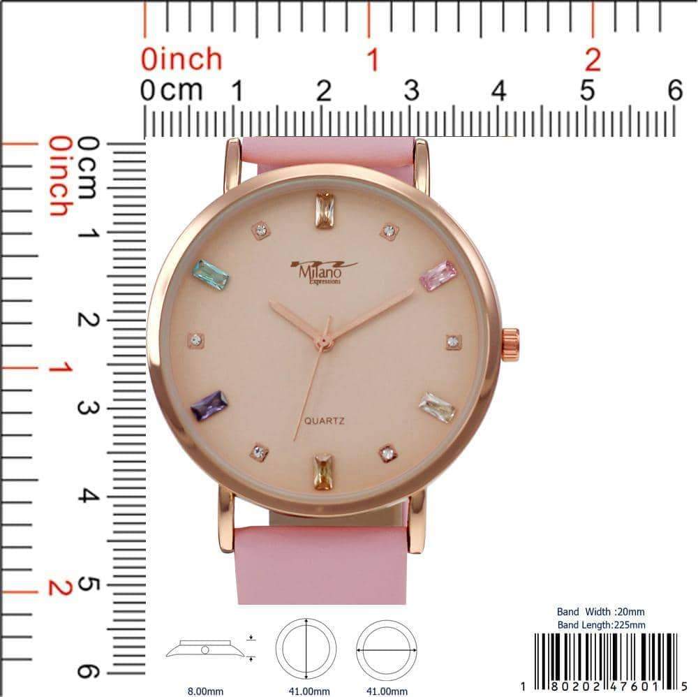 41MM Milano Expressions Vegan Leather Band Watch -