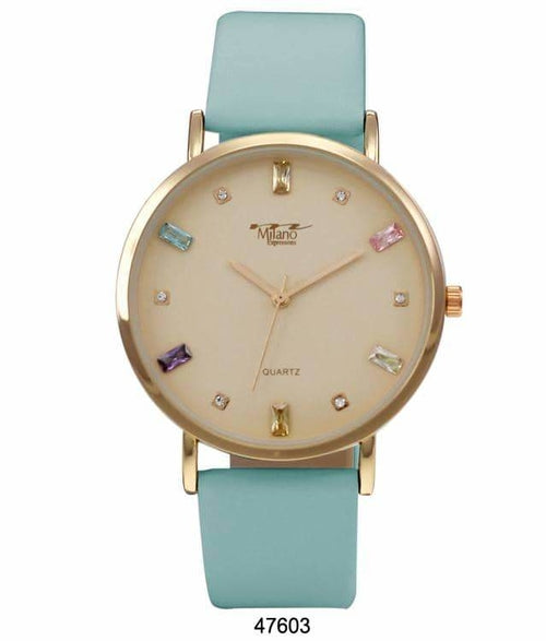 41MM Milano Expressions Vegan Leather Band Watch -