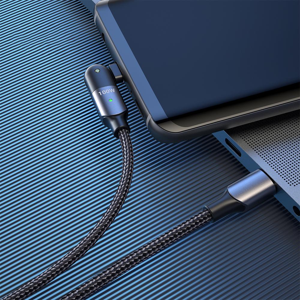 180 Degree PD-60W/100W 3A/5A Fast Charging Data Cable-dual Type-c Head