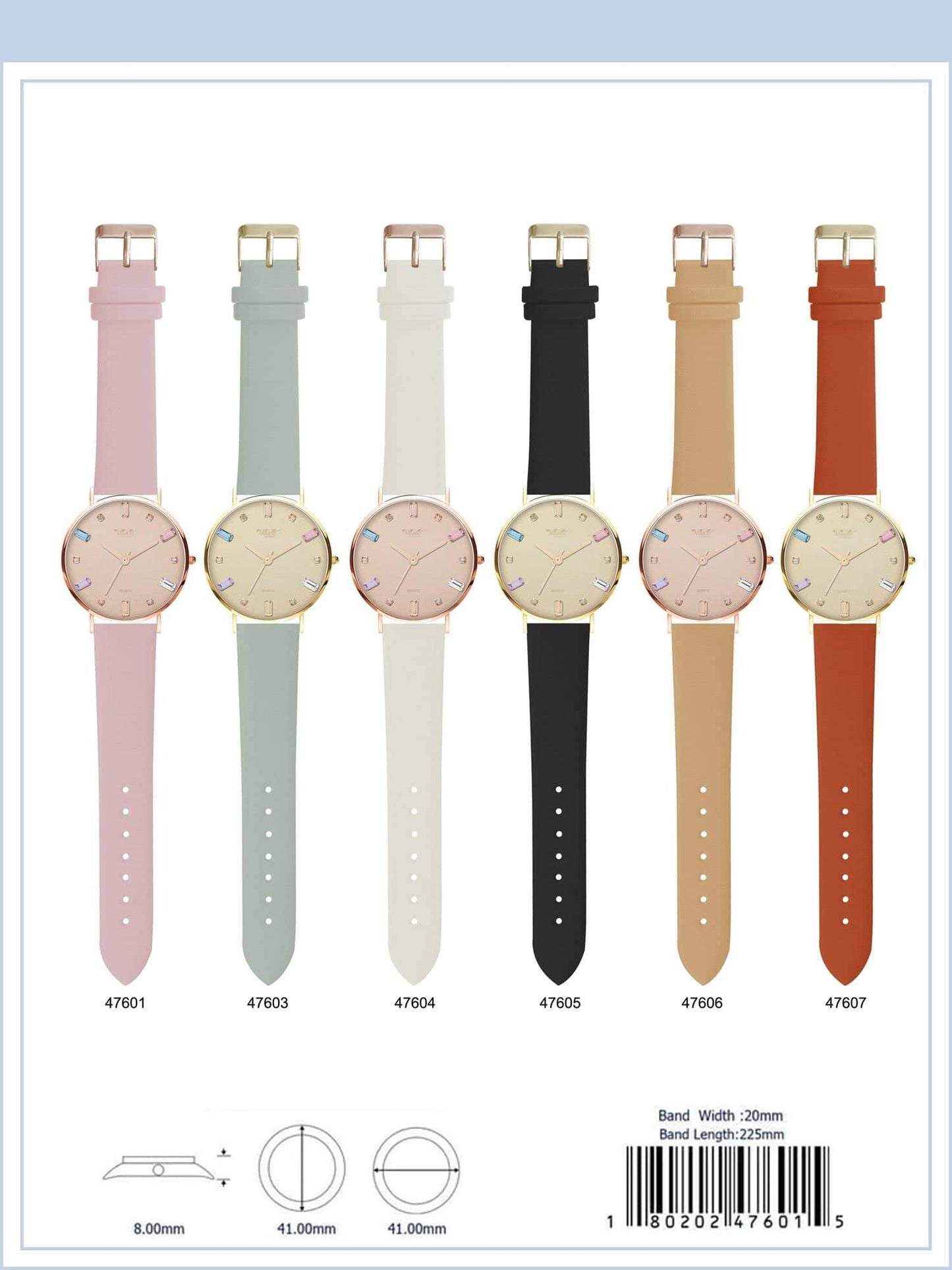 41MM Milano Expressions Vegan Leather Band Watch -