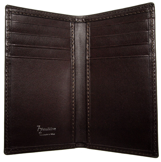 Mini Buffed Leather Billfold Wallet Brown