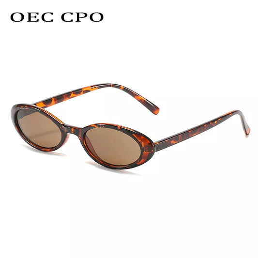 OEC CPO Sexy Small Oval Women's Sunglasses 2021 New Fashion Leopard