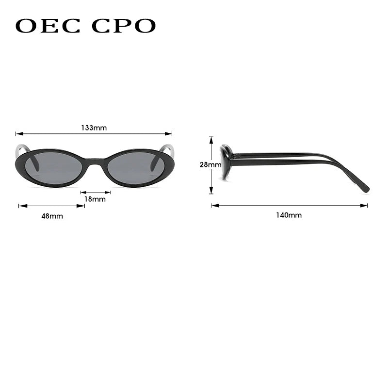 OEC CPO Sexy Small Oval Women's Sunglasses 2021 New Fashion Leopard