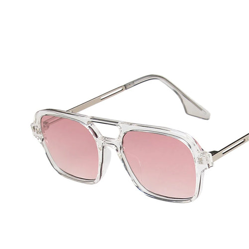Retro Double Bridges Sunglasses Women Fashion Pink Gradient Eyewear