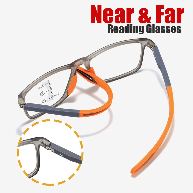 TR90 Anti blue Light Multifocal Reading Glasses Men Women Progressive