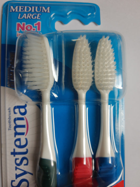 Systema Toothbrush Medium Large Triple Pack
