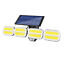 4 Head Adjustable Security Solar Sensor Lights Outdoor, 240 COB Solar
