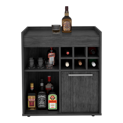 Bar Cabinet Dext, Two Concealed Shelves, Six Wine Cubbies, Light Gray