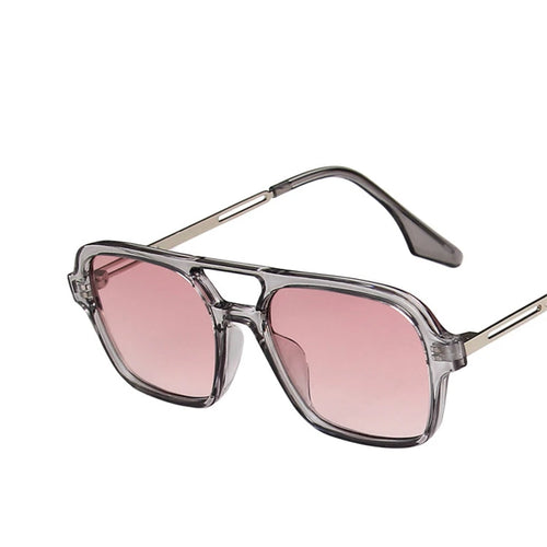 Retro Double Bridges Sunglasses Women Fashion Pink Gradient Eyewear