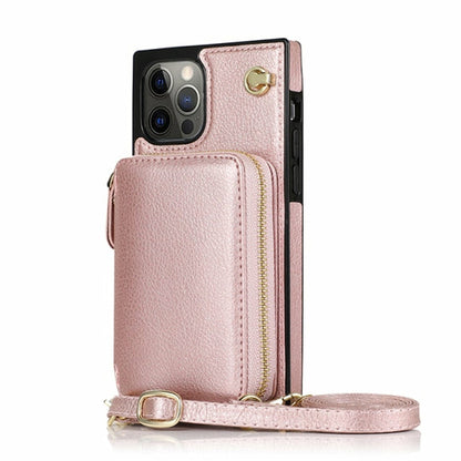Zipper Wallet Case with Adjustable Crossbody Strap for iphone