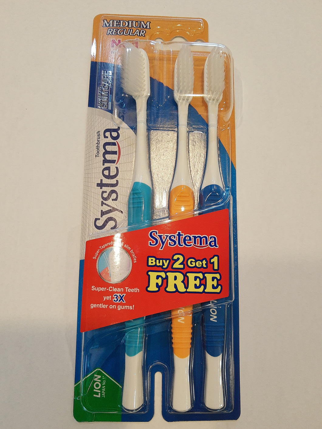 Systema Toothbrush Medium Regular Triple Pack