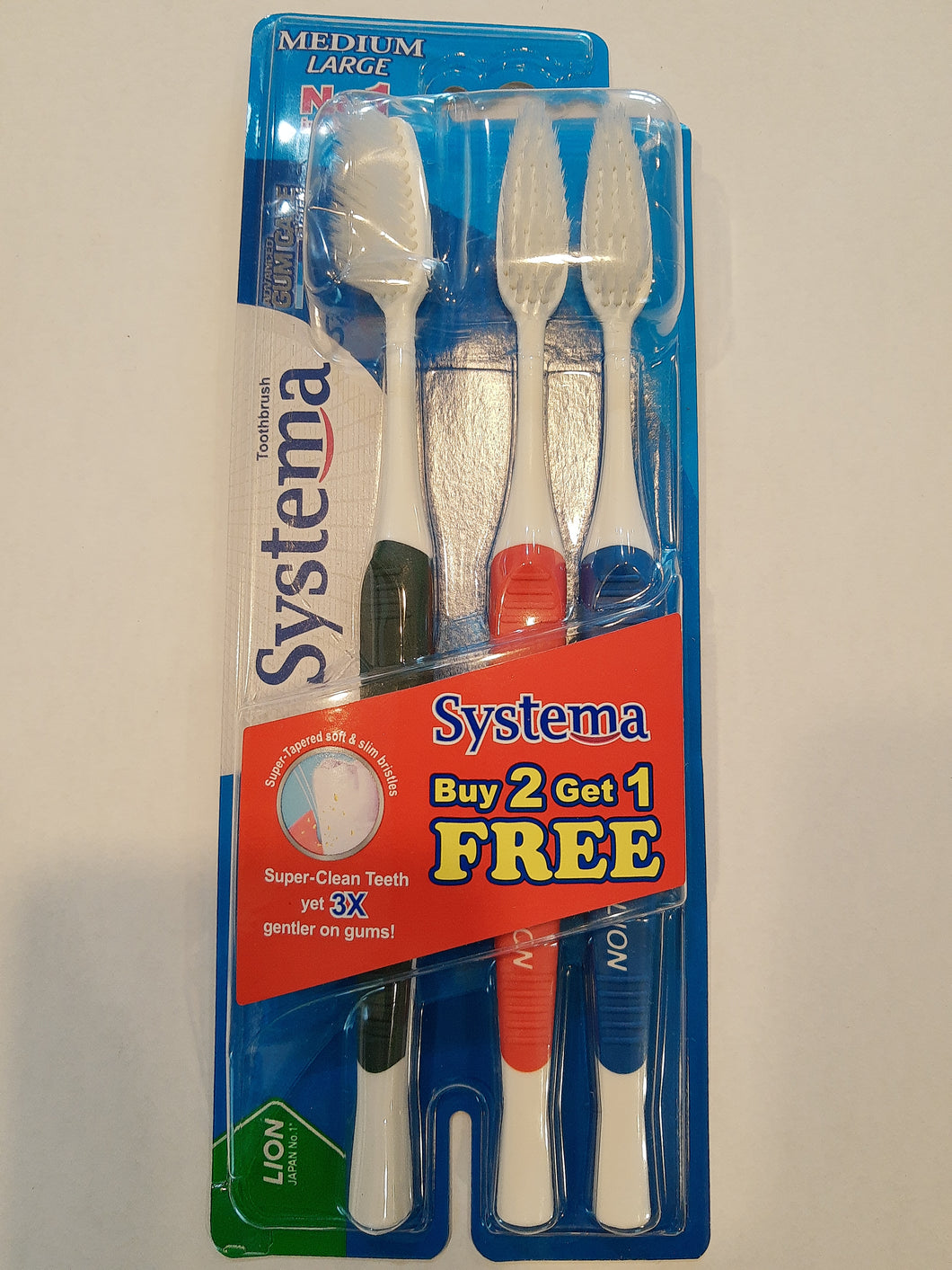 Systema Toothbrush Medium Large Triple Pack